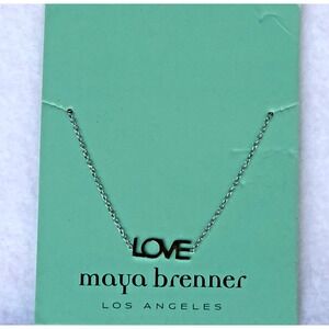 Maya Brenner Anklet Los Angeles LOVE pendant silver tone New Dainty Delicate
